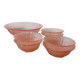 Ensemble de bols en verre dépoli rose