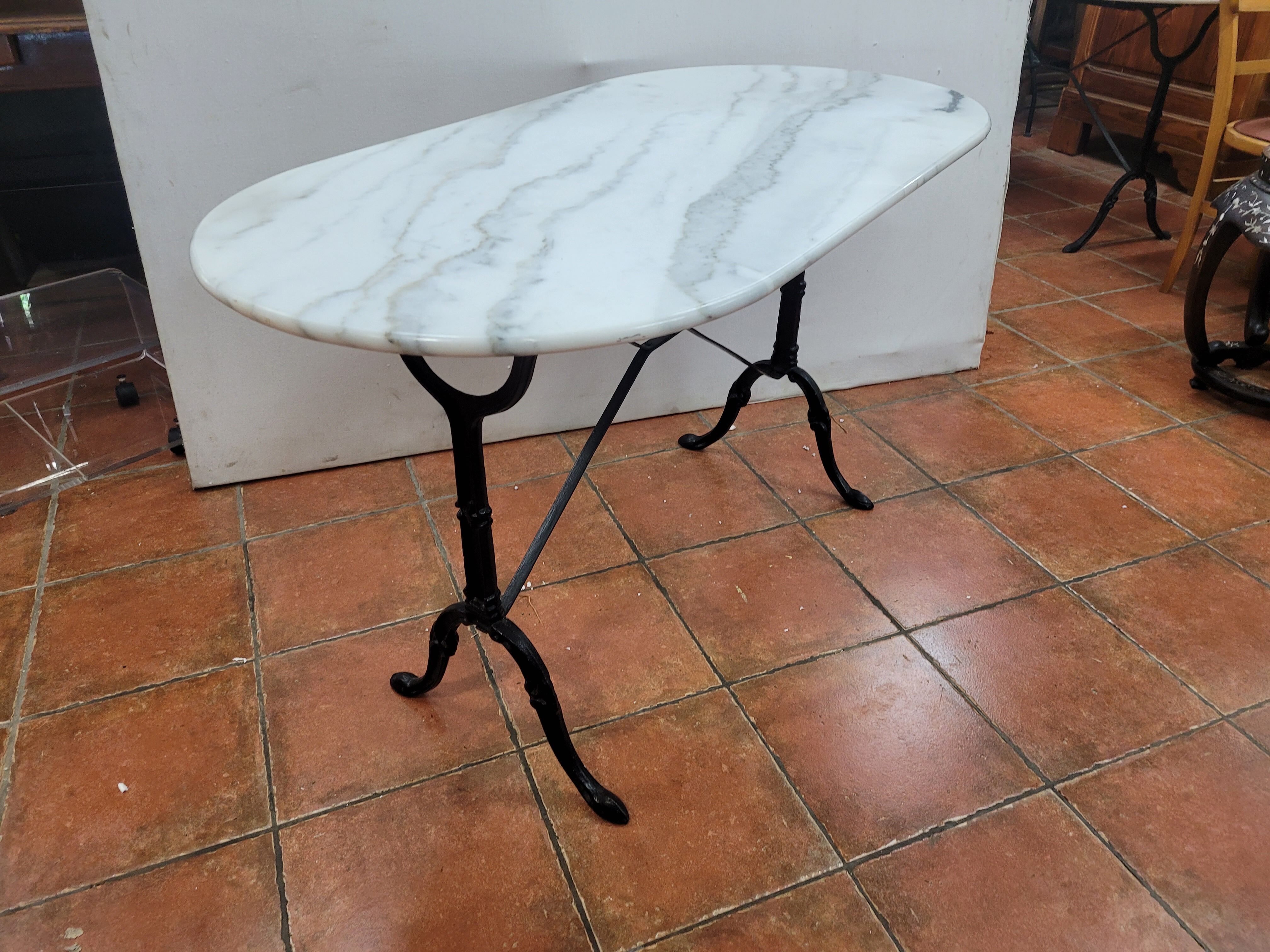 Bistro table with marble top