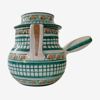 Ceramic handle and lid saucepan by Robert Picault for Vallauris