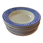 12 hollow plates sarreguemines digouin. jacquot model.