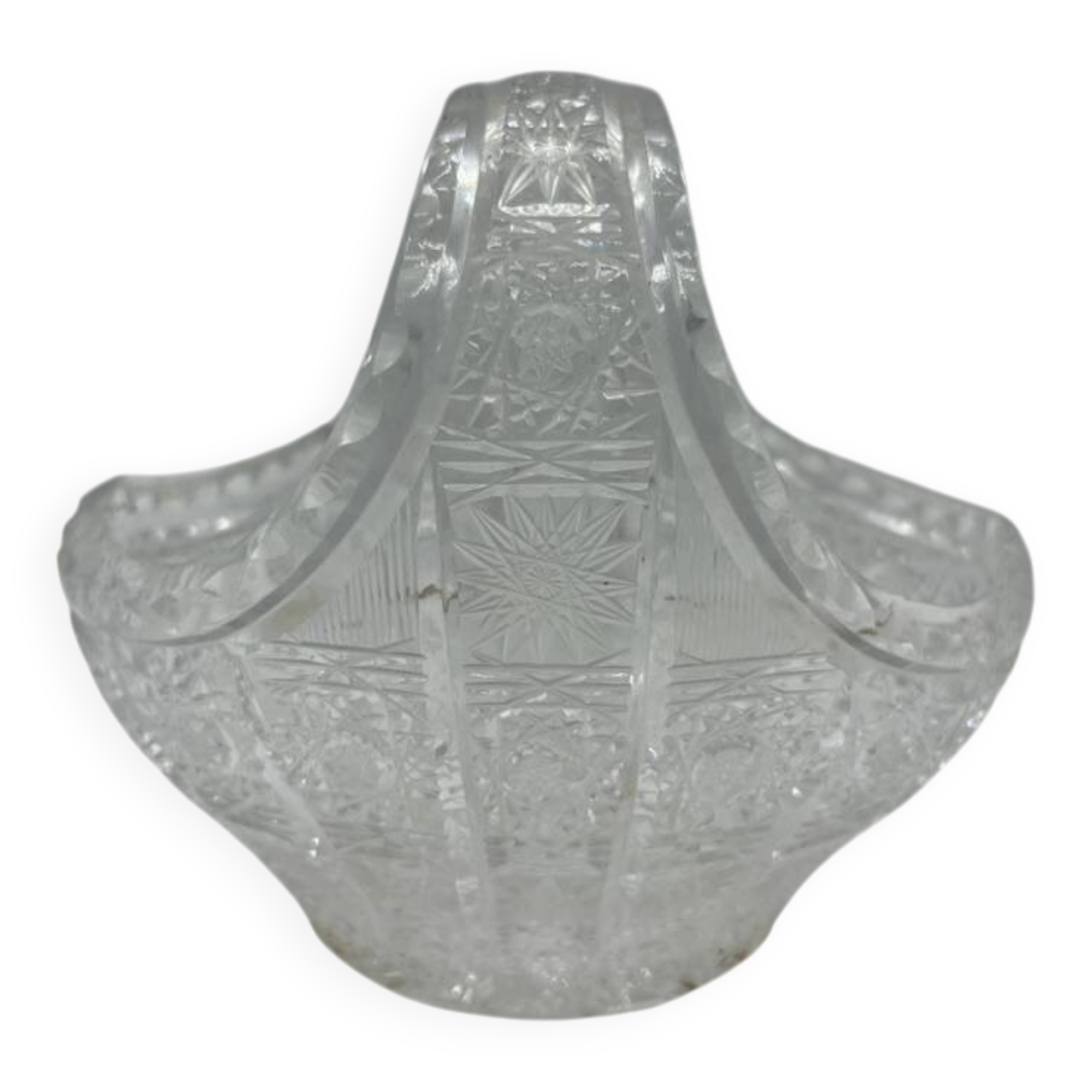 Bohemian cut crystal basket – 20th century