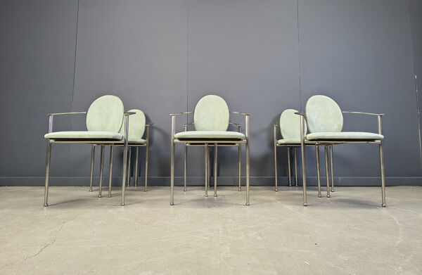 6 chaises de salle à manger par Belgochrom, années 1980