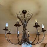Large wheat shear wrought iron 8 lights chandelier