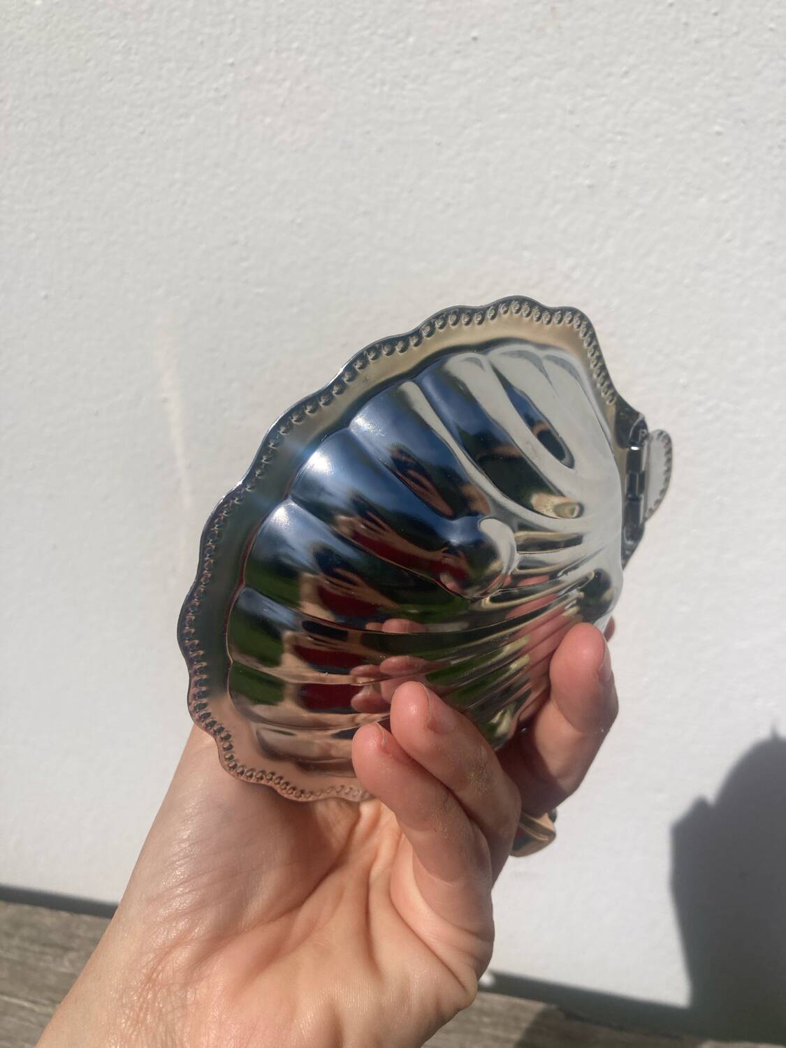 Silver plated butter dish shell 1950