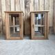 Pair of small Art Deco display cabinets in oak (renovated)