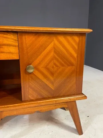 Pair of vintage mid-century modern wooden bedside tables / nightstands, 60 × 54 × 30 cm