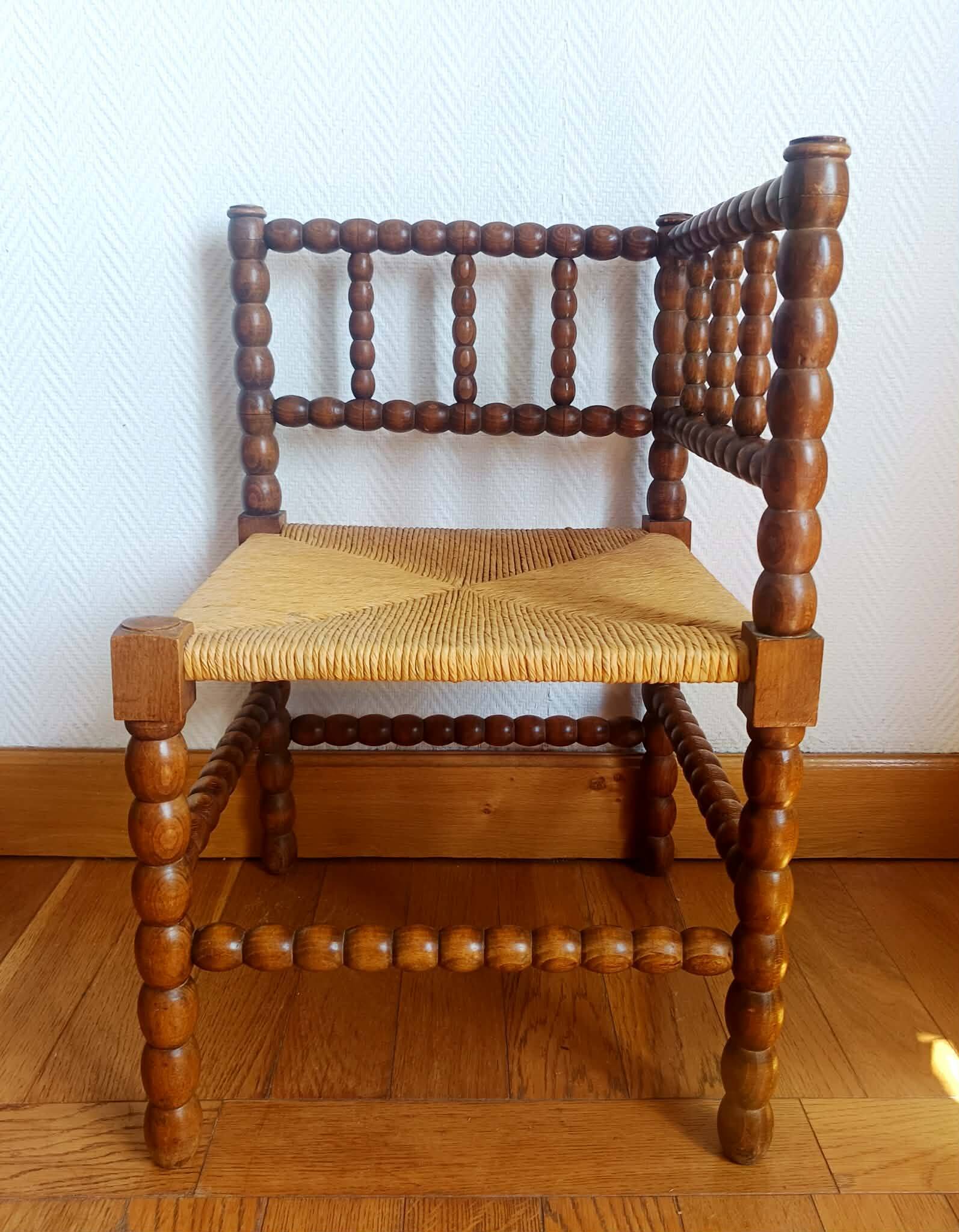 Paire de chaises bobin dites "coin de feu", Hollande