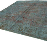 Handmade oriental decorative 1980s 331 cm x 331 cm blue wool carpet