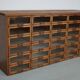 Vintage Dutch oak haberdashery shop cabinet, 1930s