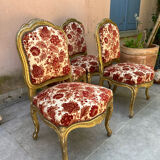 Ensemble de 4 chaises louis xv