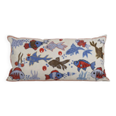 Housse de coussin brodée vintage 46x89 cm