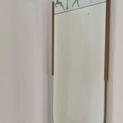 Rare Swedish Grace Mirror with etched decor of Huntress Diana with deers.