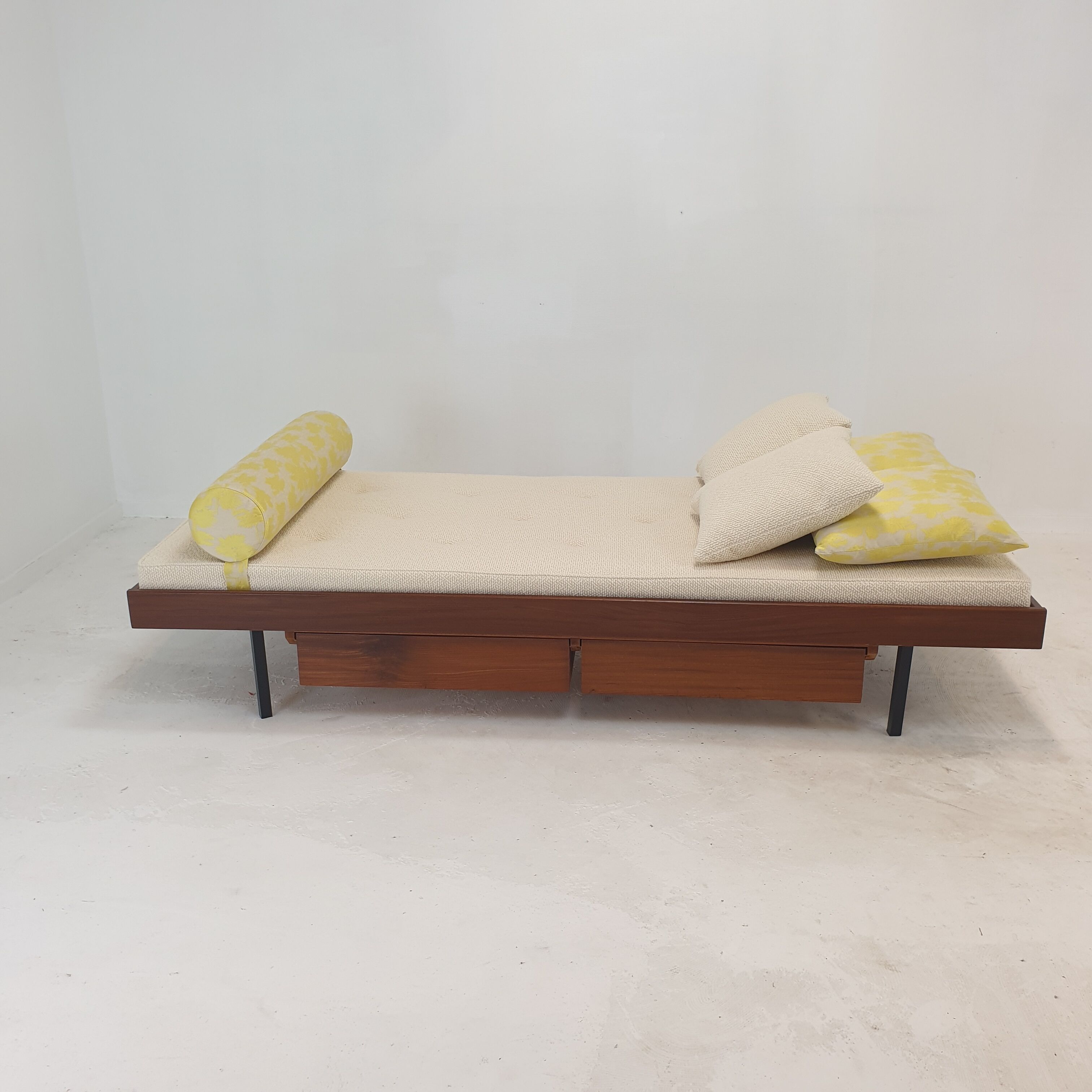 Teak Daybed with Dedar Cushions and Bolster, 1960s