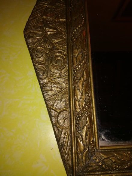 Art Deco gilded wood mirror - 60x35cm