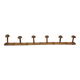 Coat rack 6 wooden hooks bamboo style
