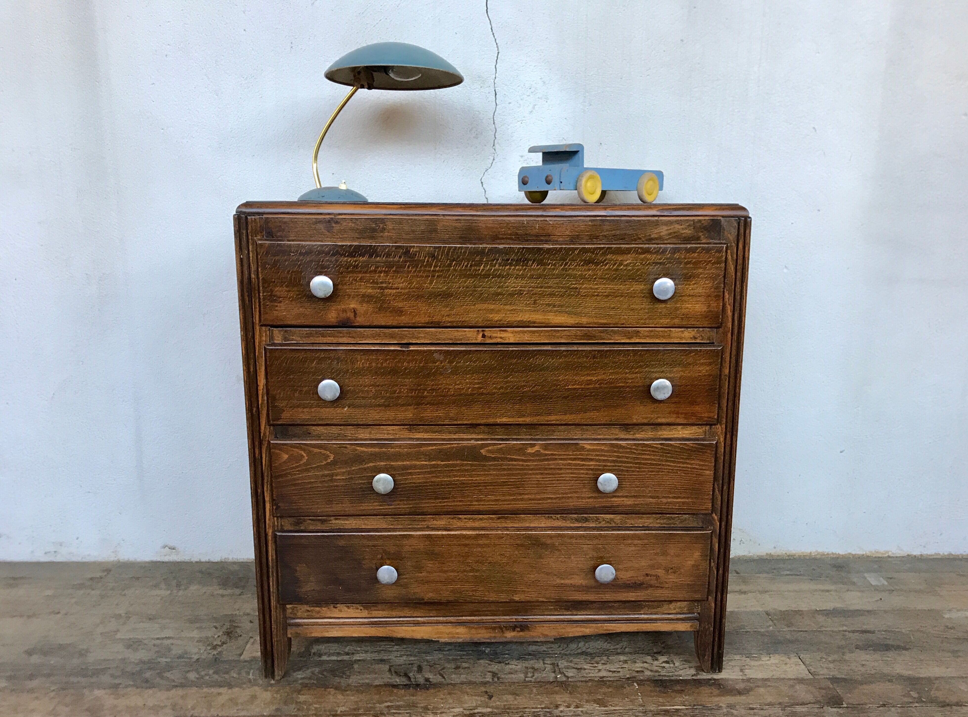 Vintage commodity - oak - art deco - 4 drawers