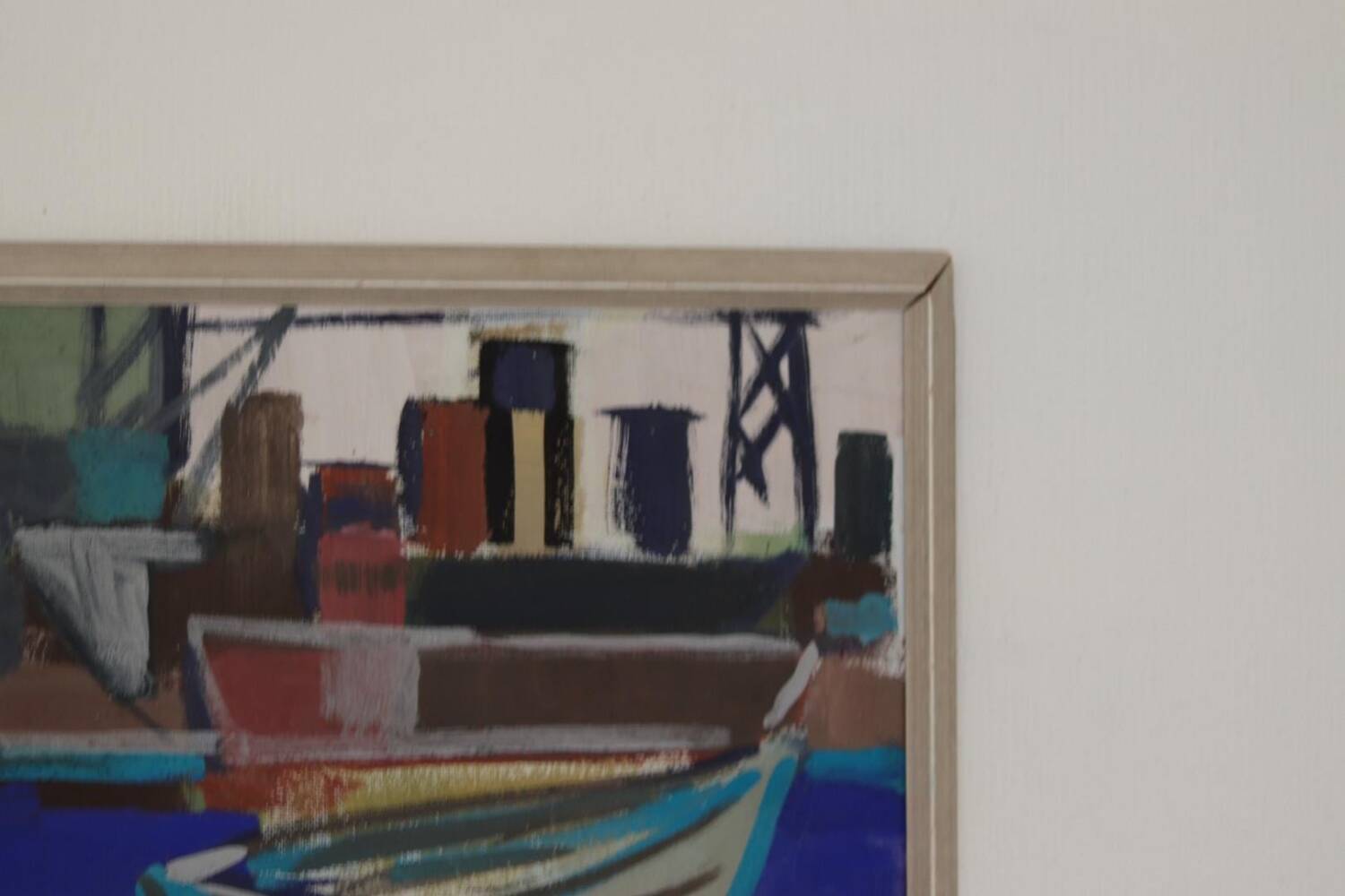 Swedish Oil on Panel – “Harbour Motif with Boats” by Hannes Glaeser