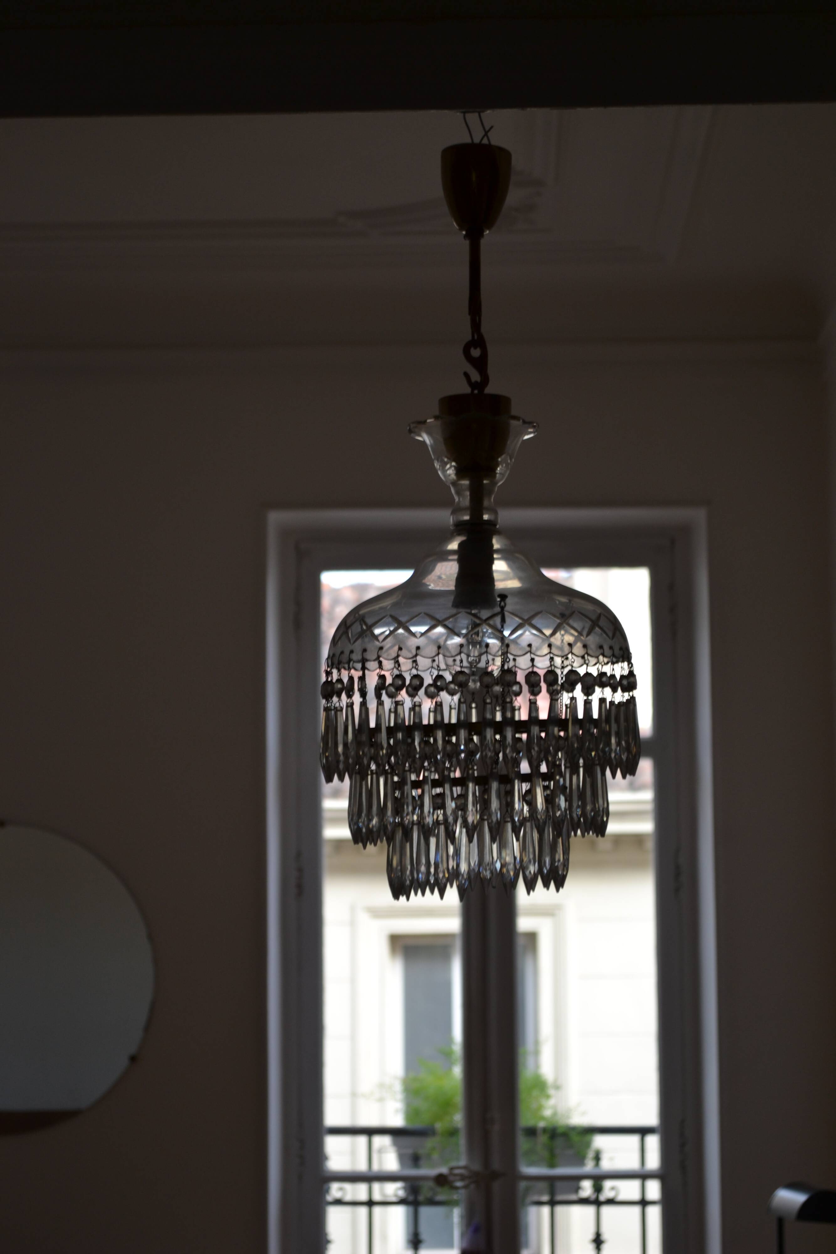 Vintage chandelier entirely made of crystal