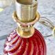 Murano glass table lamp in Ruby color, Rigadin, Italy 1950