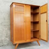 Wood & rattan cabinet