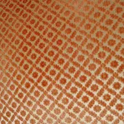 Ancienne banquette en bois et velours orange