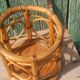 Vintage decorative support in bamboo and rattan