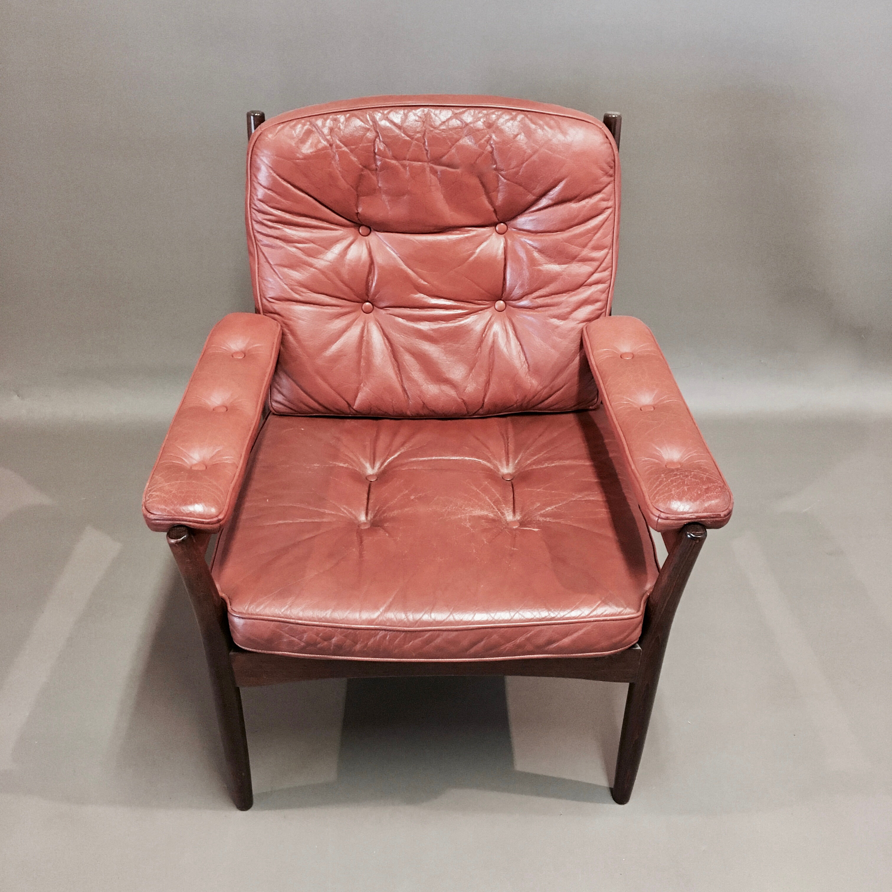 Scandinavian design leather armchair 1950 Gote Mobler.