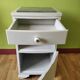 White night table with grey marble top