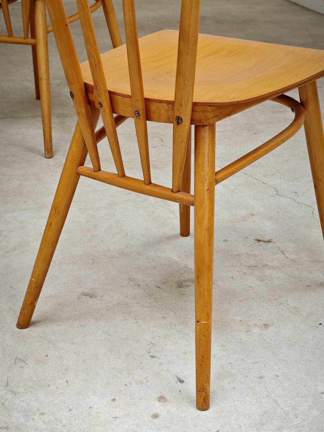 Set of 4 wooden dining chairs by Tatra Nabytok 1960