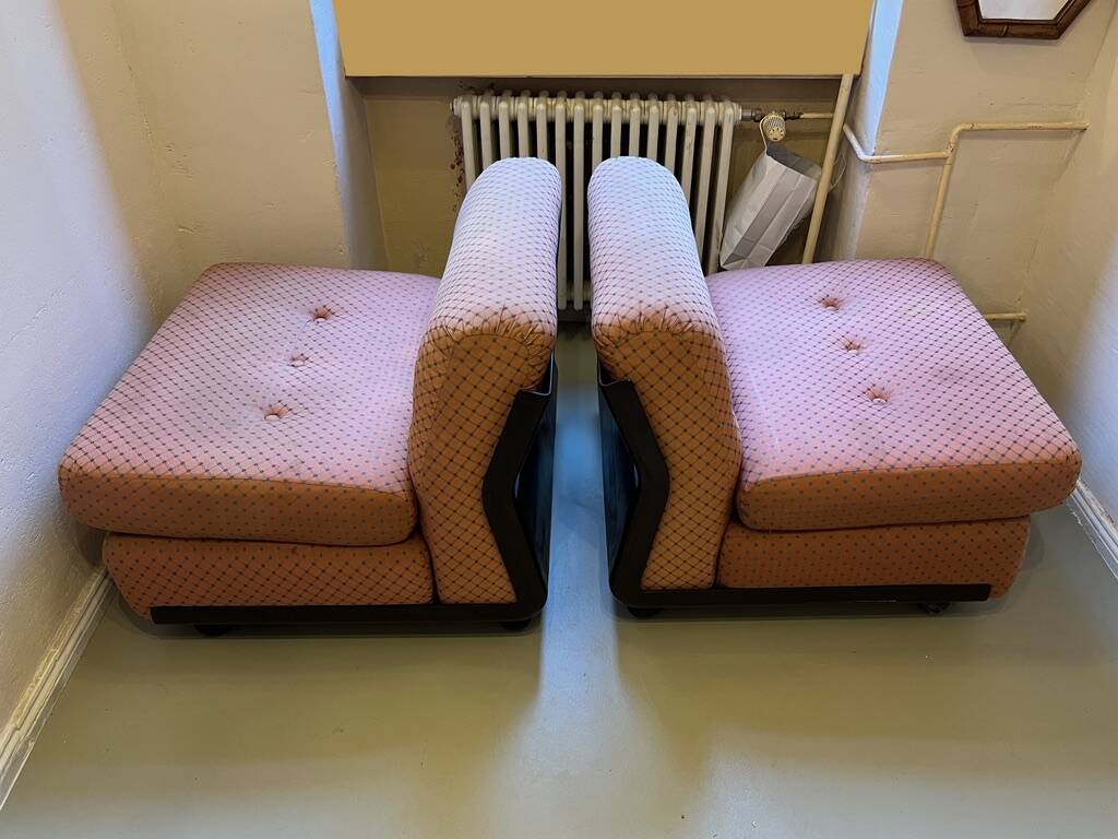 Two Amanta armchairs by Mario Bellini C&B B&B Italia vintage 60s/70s.