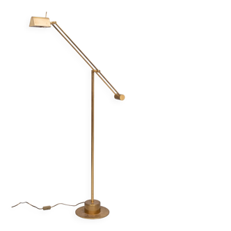 Hillebrand Brass counter balance floor lamp 1980s Germany