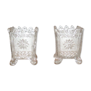 Paire de vases en verre début XXe