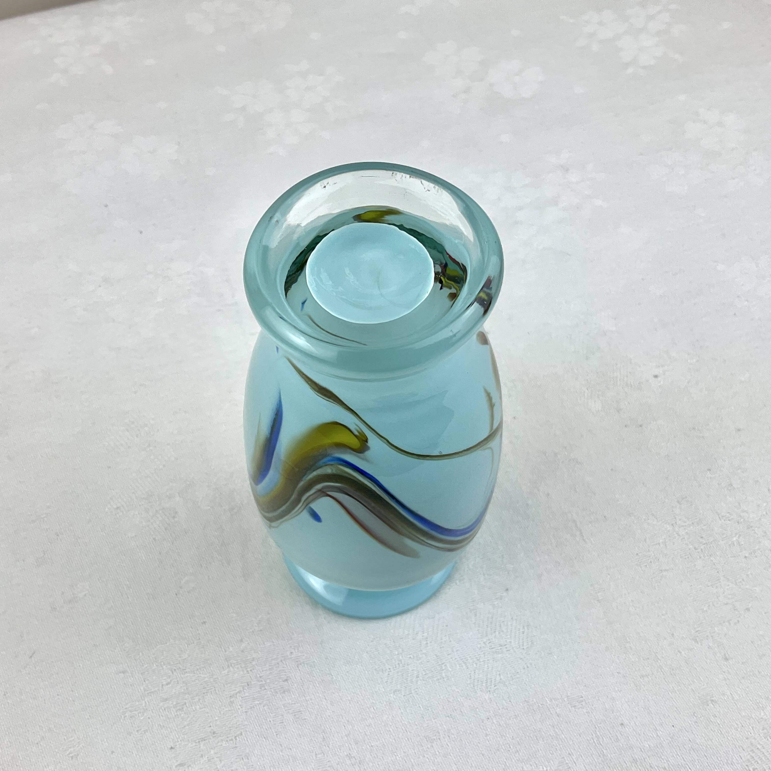 Small colored glass vase