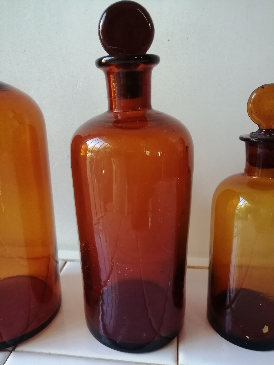 Set of 4 bottles of apothecary