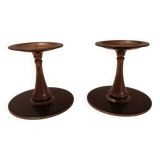 Pair of black brass candlesticks
