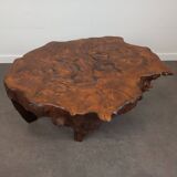Brutalist coffee table in elm burl