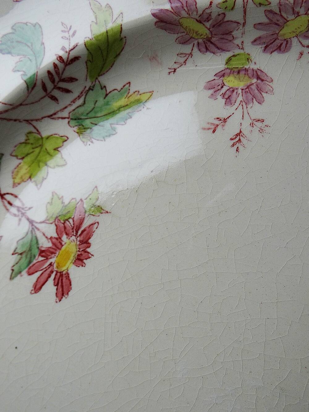 4 antique dessert plates Longchamp Daisies earthenware