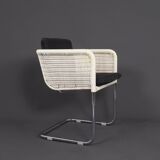 Tecta D43 White Cantilever Chairs, 1980s, Set of 4