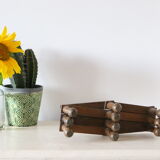 Vintage coat rack, wood, accordion