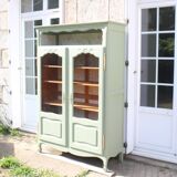 Buffet, meuble de rangement vitré ancien, rénové