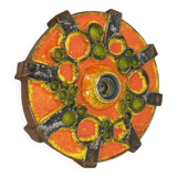 Cubic ceramic 31cm colorful "pop art" fat lava wall light element, germany, 1970