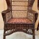 Duo de fauteuils à oreilles en rotin