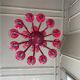 16-light red Murano glass chandeliers