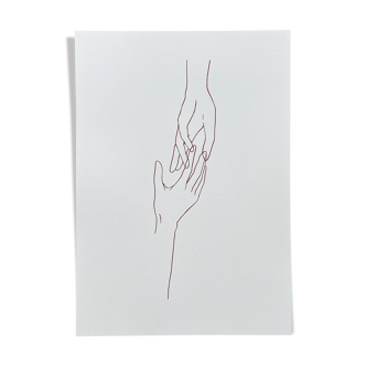 illustration « Hands » par Iosephine Prints - rouge