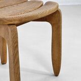 Oak Dining Chairs by Guillerme & Chambron