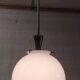 25 cm opaline globe and brass pendant light - 1940s/1950s