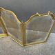 19th-century fireplace screen by Bouhon Frères in brass