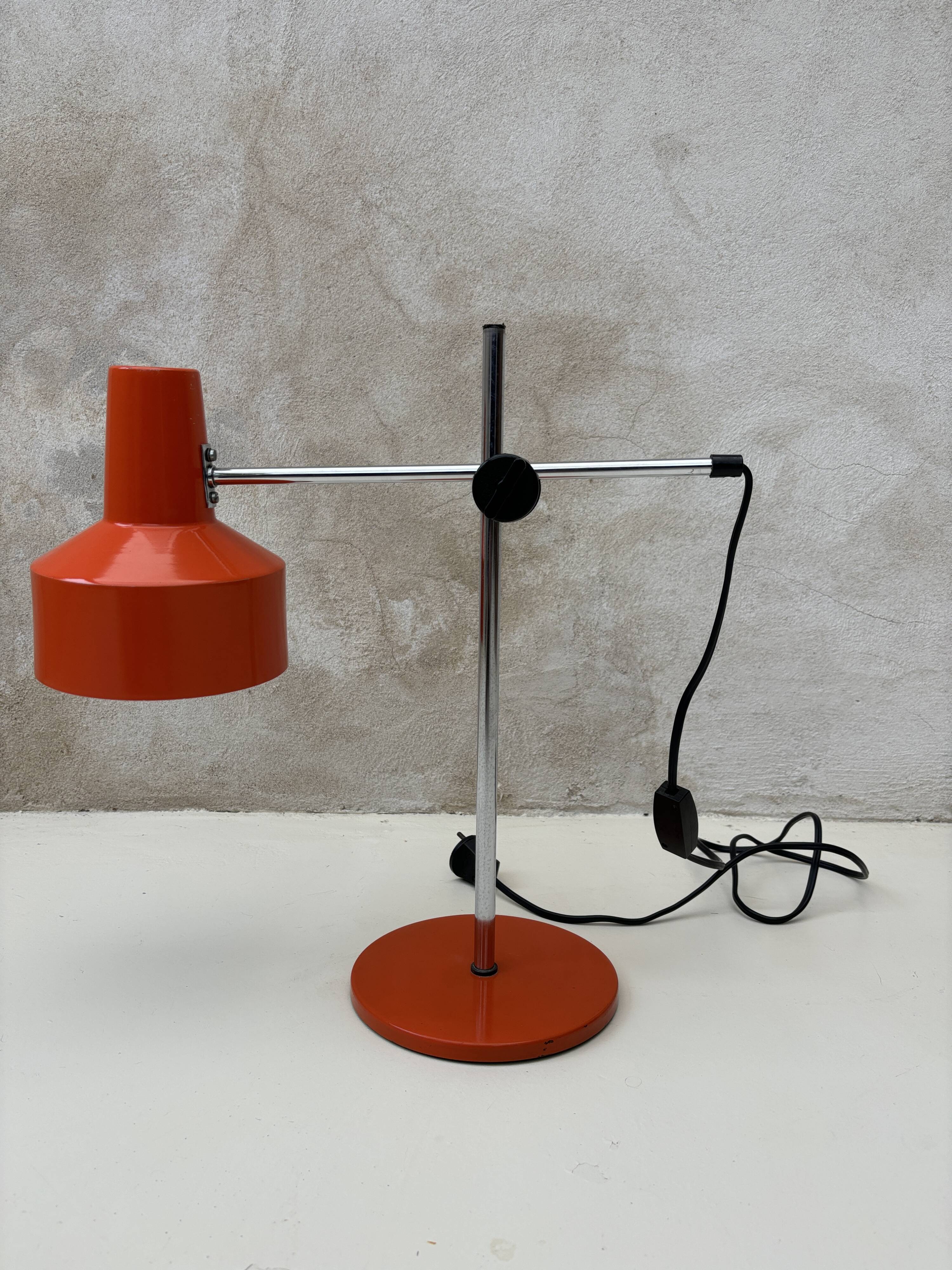 Orange desk lamp 70s