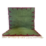 Traditional handmade pure wool rug, green, size 150 x 250 cm