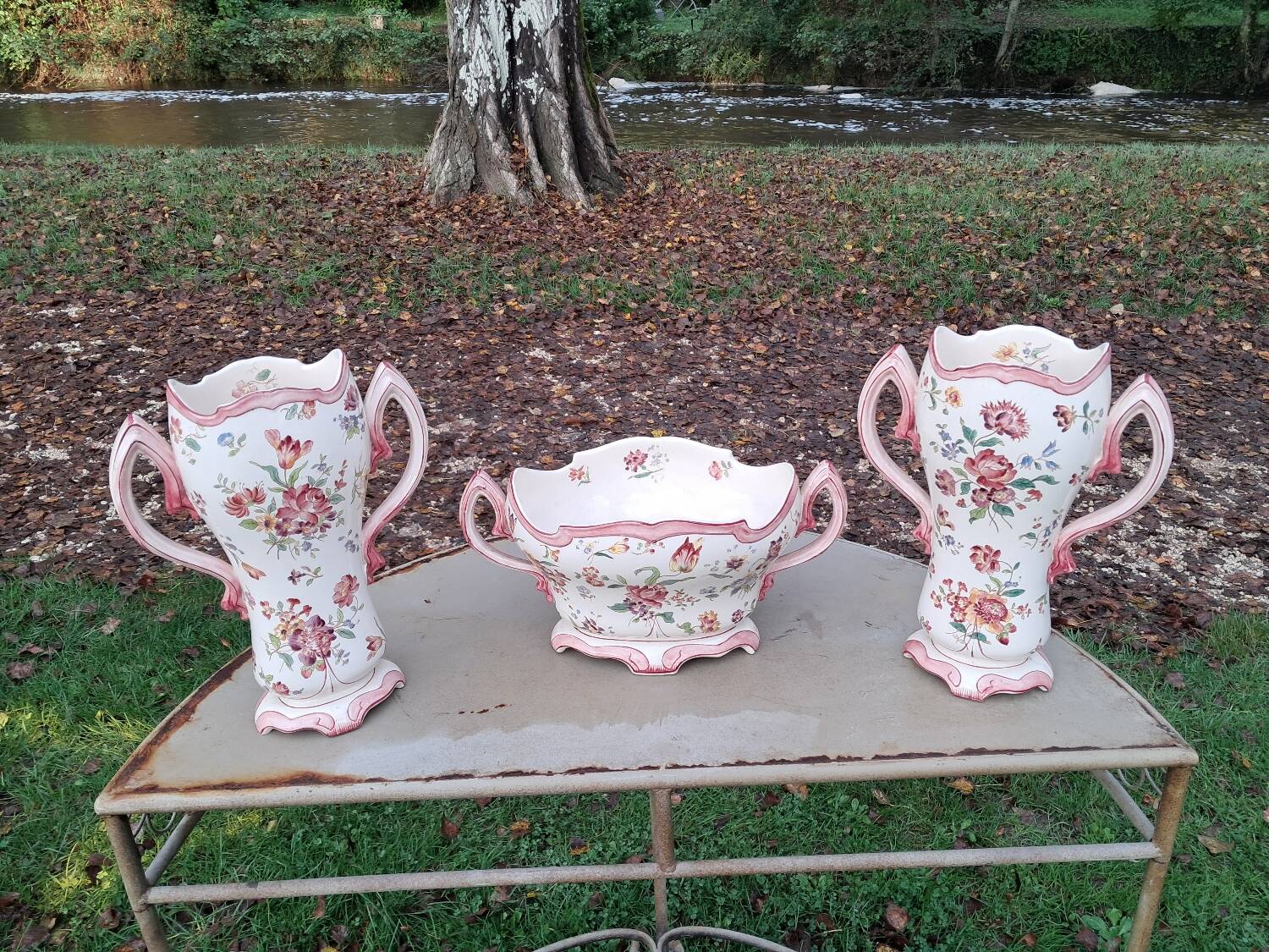 Porcelain vase and planter set